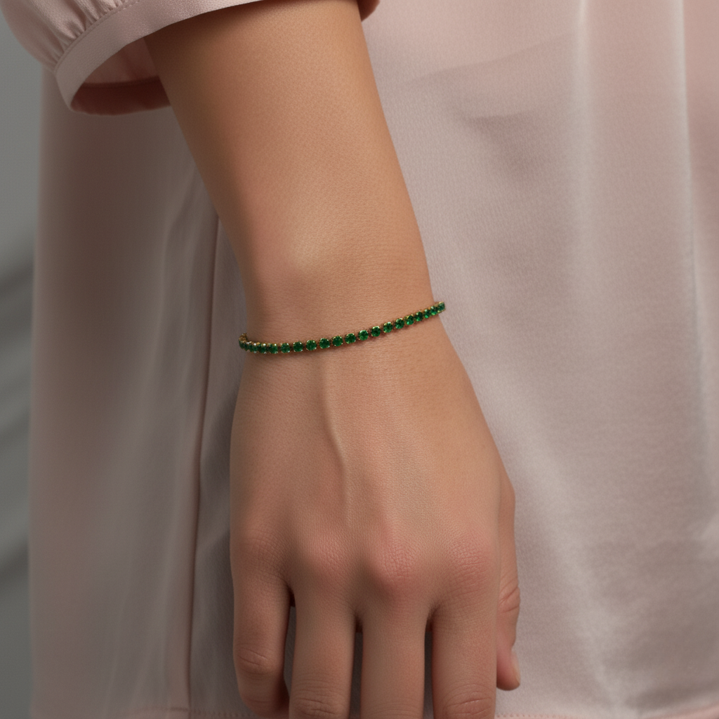 Tennis Green Bracelet